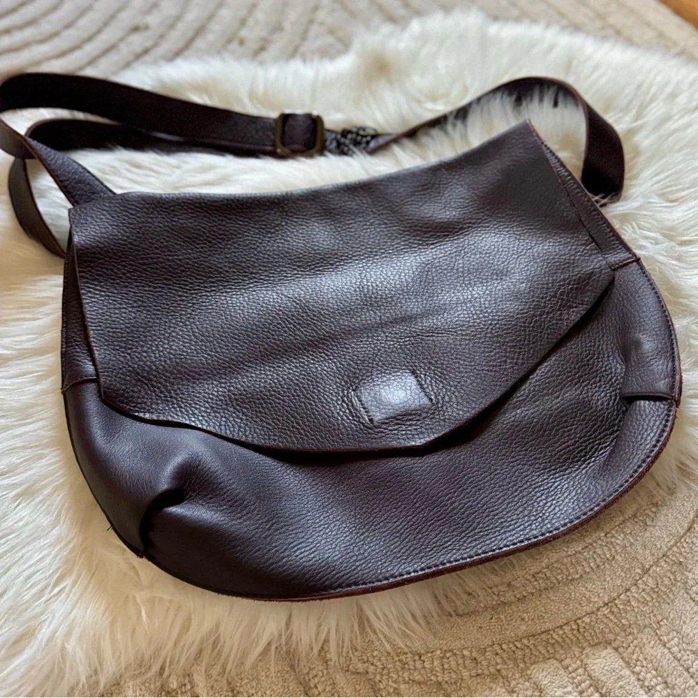 John Varvatos Star Leather Flap Messanger Bag